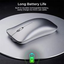 PM9 drahtlose Maus aus Aluminium legierung, wiederauf ladbar, leise, für Computer, Bürospiel, niedlich für MacBook Asus Lenovo Laptop
