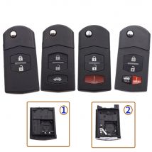 Xinyuexin Folding Flip Car Key Shell Fit for MAZDA 2 3 5 6 RX8 MX5 Uncut Blade Key Replacement Case Fob Accessories 2 3 4 Button