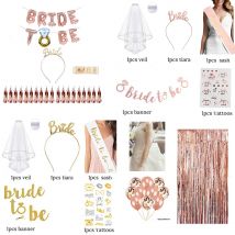 Bachelorette Party Dekorationen Braut zu sein Thema Stirnband Schärpe Tattoos Luftballons für Hochzeit Bachelorett Parti Junggesellinnenabschied Dekor