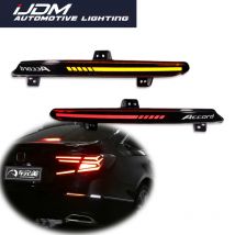 LED Reflector Rear Bumper Tail Light for Honda Accord 2018 2019 2020 Brake Lamp w/ Dynamic Turn Signal Alphabet Style Smoke Lens