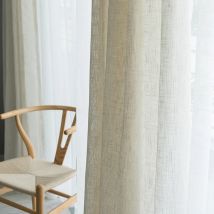 Moderner Leinenvorhang im japanischen Stil. Verdickte durchsichtige Vorhänge, kontrahiertes Schlafzimmer, Wellenfenster, Balkon, Tüll, Schattierungsfenster