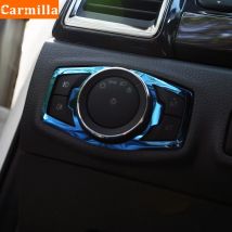 Carmilla Auto Edelstahl Scheinwerfer Schalter Panel Pailletten Abdeckung Trim Aufkleber für Ford Ecosport 2018 2019 2020 Zubehör