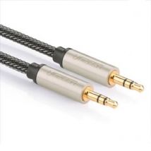 Ugreen AUX-Audiokabel, schwarze Webbuchse, 3,5 mm auf 3,5 Autolinie für Kopfhörer, Lautsprecher, Stereo