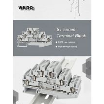 Connector Termin 5Pcs ST2.5-3L Spring-cage 2.5mm2 3 Level Three Wiring Electrical Cable Plug ST 2.5-3L Din Rail Terminal Block