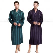 Mens Silk Satin Pyjamas Nachtwäsche Robe Roben Bademantel Nachthemd S ~ 3XL _ _ Für WEIHNACHTEN Geschenke
