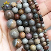 Natürliche Ozean Jaspers Perlen Glatte Runde Lose Stein Perlen Für Schmuck DIY Machen Armband Ohr Stollen Zubehör 15 "4 /6/8/10/mm