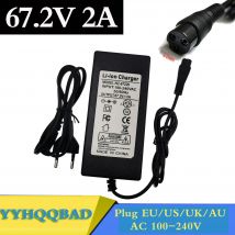 67.2V 2A Li-ion Battery Charger for 60v 16s battery pack with GX16 3P(1+,2-) Connector