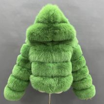 MISSJANEFUR Winter Mantel Frauen Luxus Echt Fox Pelz Jacke Grün Plus Größe 6xl Flauschigen Warme Mit Kapuze Pelzmantel Natürliche Pelz outwear