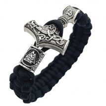 Nostalgie Thor Hammer Nordischen Viking Armband Rune Charms Perle Schmuck Für Frauen Armreifen Armbänder Vikingo Männer Schmuck Dropship