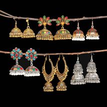 Pendientes Kolczyki Ohrringe Für Frauen Hängen Ohrring Boho Zubehör Für Schmuck Indische Jhumka Ohr Ringe Perlen Perle Brinco