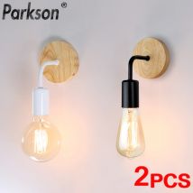 2 Teile/los Vintage Holz Wand Lampe E27 Glühbirne Retro Industrielle Wand Leuchte Für Home Loft Wohnzimmer Nacht Lampe Leuchte