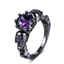 Punk Schädel Retro Gothic Ringe Für Frauen Männer Halloween Hexer Goth Schmuck Ästhetische Große Schwarz Gold Ringe Zubehör Schmuck