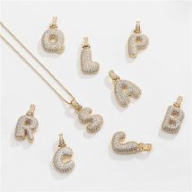 NEWBUY CZ Zirkonia Kristall 26 A-Z Buchstaben Anhänger Halskette Für Männer Frauen Punk Initialen Name Halskette Mode Hip Hop Schmuck