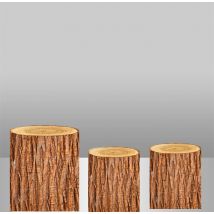 Runde Zylinder-Sockelabdeckungen mit Holzstruktur, Hintergrund, elastischer Stoff, Polyester,