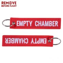 50 PCS Wholesale Sleutelhanger Red Empty Chamber for Aviation Gift Promotion Gifts Keychains Luggage Tag Embroidery Key Chain