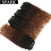Funken Menschliches Haar Mongolischen Verworrene Lockige Drei Ton 1B/4/30 Ombre Haar Bundles Menschliches Haar Extensions 3/4pc Remy Menschliches Haar Weben