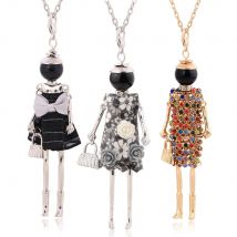 Statement Mode Halskette Anhänger niedlicher Schmuck Dame lange Halskette Frauen Blumen Charms Anhänger böhmisches Maxi-Accessoire