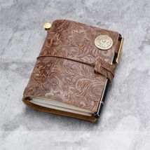 Geschnitzt Leder Notebook Retro Braun Reise Journal DIY Handgemachte Notebooks Lose-blatt Buch Tragbare Sketch Exquisite Geschenk