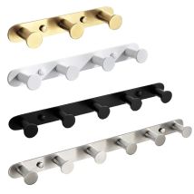 Gebürstet Gold/Weiß/Matte Schwarz Edelstahl Haken Bad Zubehör Wand Montiert Runde Robe Haken 3-8 haken