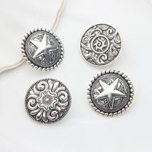 CONCHO Zink-legierung Runde Form Überzug Vintage Dekorative Tasten Charms Anhänger 3 teile/los 30MM für DIY Zubehör