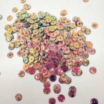 3000pcs 6mm Round Wheel Sun Flower Loose Sequins Sewing PVC DIY Paillette Dark Purple AB