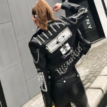 3D Graffiti weiche pu leder jacken weibliche cartoon Leder Jacke niet sicken Punk Rock Cropped leder