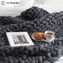 Große Weiche Hand Chunky Gestrickte Plaids decke für Winter Bett Sofa Flugzeug Dickes Garn Stricken Werfen 13 Farben Sofa Abdeckung decke