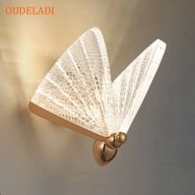 OUDELADI Schmetterling Wandleuchte Nordic Modern Minimalist Luxus Treppe Nachttisch Schlafzimmer