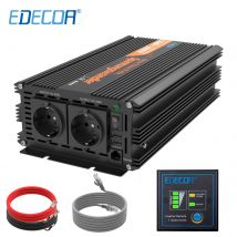 Convertitore 12v 220v 1500w Edecoa DC 12V 24V A 230V Off Grid 12v 220v Convertitore di potenza 12v 220v Onda sinusoidale pura