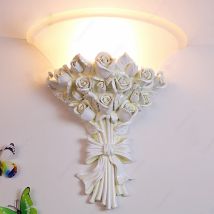 Rose Flower Wall Lamp Gold Mirror Light Wall Sconce for Dinning Room Bedside Decor Nordic Modern Led Lighting Fixtures Luminaire