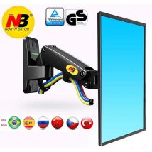 NB F120 17-27 Zoll Gasfeder Full Motion TV Wandhalterung LCD-Monitorständer Aluminium-Armhalterung Silber 360 drehbar