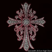 Red cross rhinestones motif hot fix rhinestone applique hot fix rhinestone transfer motifs designs iron on transfer