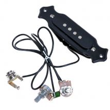 Vorverdrahteter 4-saitiger Single-Coil-Schallloch-Tonabnehmergurt mit Lautstärke- und Tontöpfen für E-Gitarre