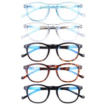 Turezing Reading Glasses Spring Hinge Men Women Blue Light Blocking Retro Round Plastic Frame Computer Reader Eyeglasses 0~400