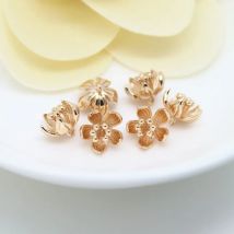(1564)6PCS 5x9MM 24K Gold Farbe Überzogene Messing Pflaume Blume Charms Hohe Qualität Diy Schmuck Zubehör