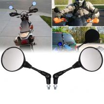 Motocykl czarny uniwersalny 10mm lusterko wsteczne lusterko wsteczne składane okrągłe lustro