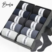 HSS Marke 10 Paare/los Männer Bambus Faser Socken Männer Kompression Sommer Mittleren Socken Business Casual Herren Niedrige Socke Große Größe EU38-45