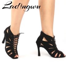 Ladingwu frauen Sozialen Ballroom Latin Salsa Dance Stiefel Party Tanzen Schuhe Schwarz Wildleder Stiefeletten Salsa Tanz Schuhe Frauen