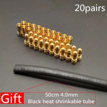 40 Pcs 3,5mm Gold Bullet Banana Stecker Mit Schrumpfschlauch Für RC ESC Batterie Motor (20 Pairs)