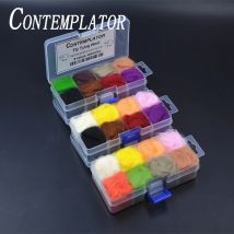 CONTEMPLATOR 8 Farben verpackte Fliegenbinde-Nubenschläger-Wollfell-Schwimmkrabbenmuster und Mayfliegen-Körper. Vielseitige Fliegenfischermaterialien aus Wolle