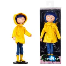 NECA Coraline Actionfigur mit gelbem Regenmantel, Spielzeugpuppe, Geschenk für Weihnachten, Kinder, Geburtstagsgeschenk, Dekoration, 18 cm