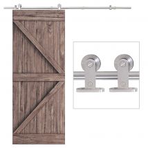 HOMCOM Kit Instalacion Puerta Corredera Madera Puertas Corredizas Riel Acero Inoxidable