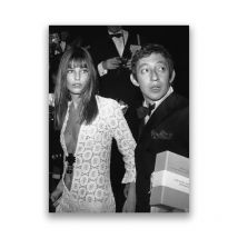 Jane Birkin Black White Photography Poster Serge Gainsbourg Canvas Painting Wall Pictures Living Room Decor Music Lover Gift