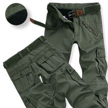Men's Winter Thicken Warm Cargo Pants Full Length Multi Pocket Casual Loose Baggy Tactical Long Trousers Plus Size 40
