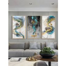 Abstract Golden Deer Paintings Wall Pictures Modern Canvas Painting Blue Poster Print Wall Art For Living Room Bedroom Nordic