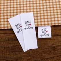 Custom Sewing label,  Custom Clothing Labels - fold Tags,  Cotton Ribbon, Customized with Your Business Name  (MD3056)