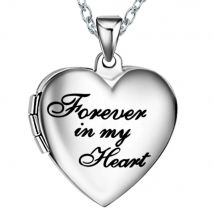 Edelstahl Herz für immer in meinem Herzen Foto Bild Speicher rahmen Medaillon Anhänger Halskette Schmuck Geschenke für Liebhaber Drops hip