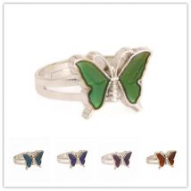 Schmetterling Stimmung Ring Farbe Ändern Einstellbare Emotion Gefühl Veränderbar Temperatur Ring Schmuck Für Frauen Kinder Geburtstag Geschenk