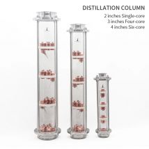 HOOLOO Brennersäule 2/3/4 Zoll C10000 Rote Kupfer-Blasenplatten Single/Four/Six Core Hochwertige Glas-Gleichrichtungssäule