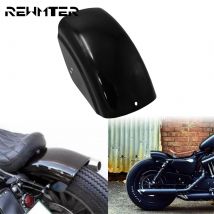 Schwarzer kurzer flacher hinterer Kotflügel-Schmutzfänger Bobber Cafe Racer Kotflügel-Schutzabdeckung aus Stahl für Harley Sportster XL 1200 883 72 48